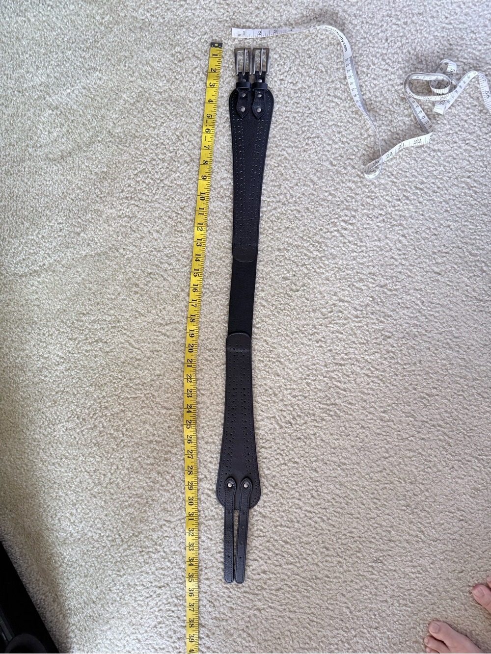 Anthropologie Black Wide Double Buckle Corset Elastic Waist Belt M/L - Picture 7 of 10